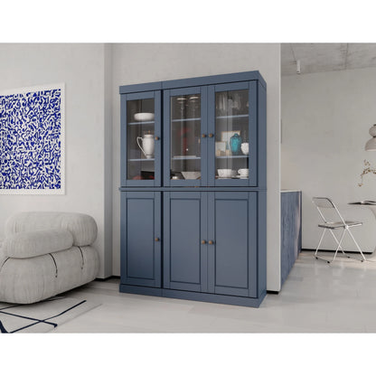 Palace Imports 100% Solid Wood China Pantry with Glass or Solid Wood Doors and 2-Drawers - 48.5" x 71.5"