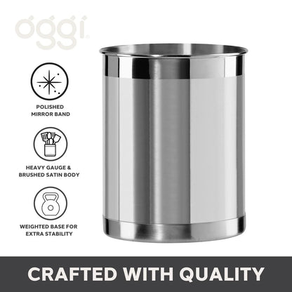 Stainless Steel Utensil Holder (5" dia x 6.25" H)