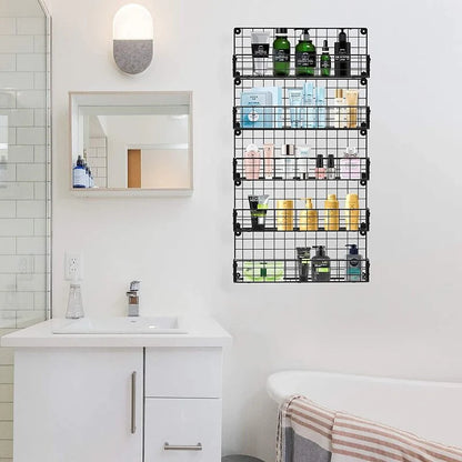 Spice Rack Organizer, 5-Tier Wall Spice Rack - 2.55"D x 17"W x 29"H