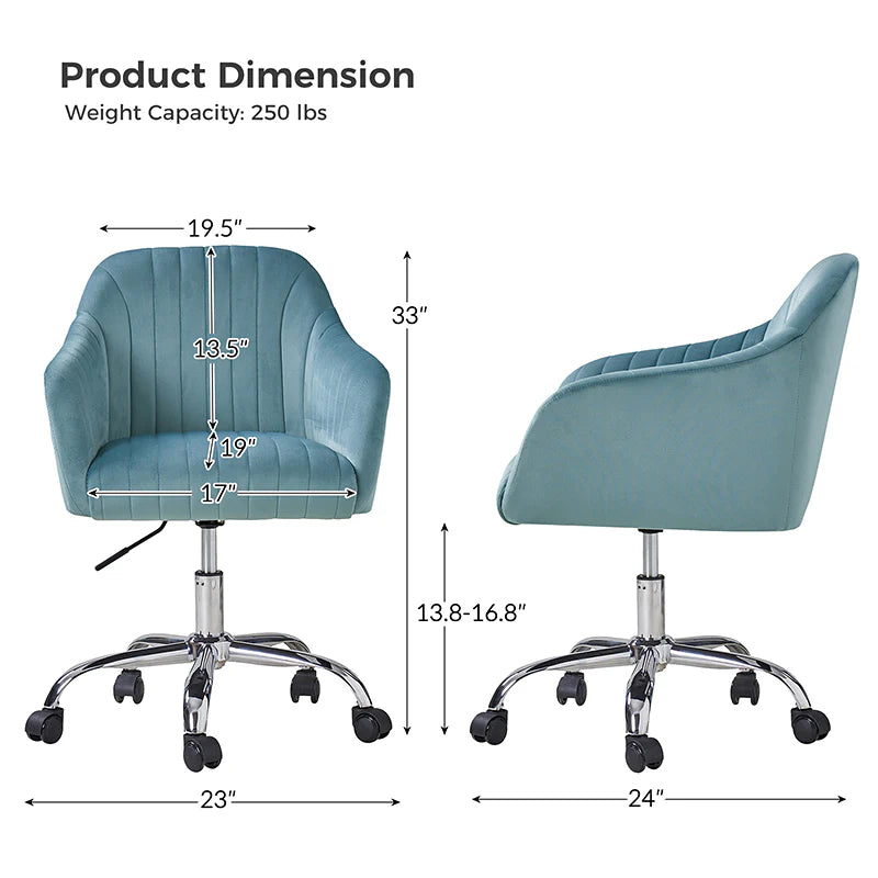 Theo Modern Velvet Task Chair with Tufted Back
