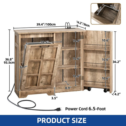 Moasis Kitchen Tilt Out Trash Cabinet Fits 13 Gallon Cabinet Trash Can with Outlet and Adjustable Shelves