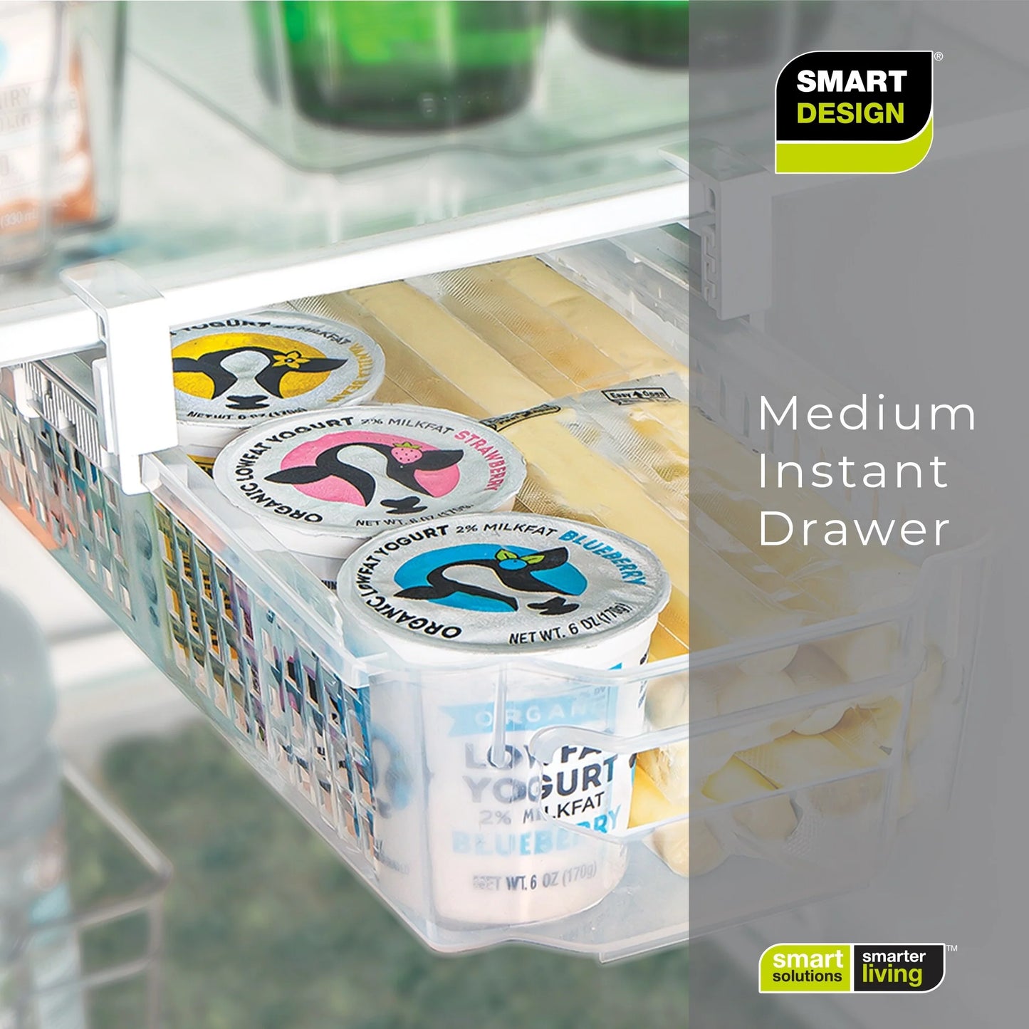 Smart Design Adjustable Pull Out Refrigerator Drawer