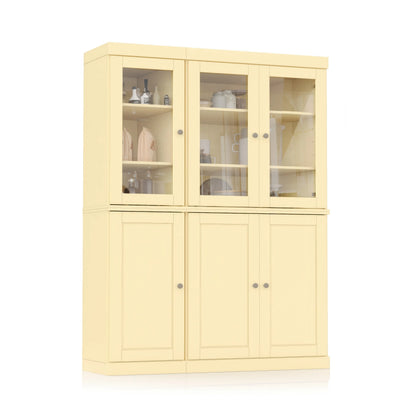 Palace Imports 100% Solid Wood 48.5" China Pantry Cabinet with Solid or Clear Glass Doors and Adjustable Shelves - 48.5" x 71.5"