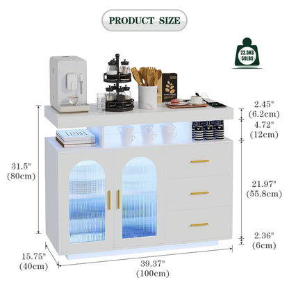 39''Wide Sideboard With LED Light - N/A