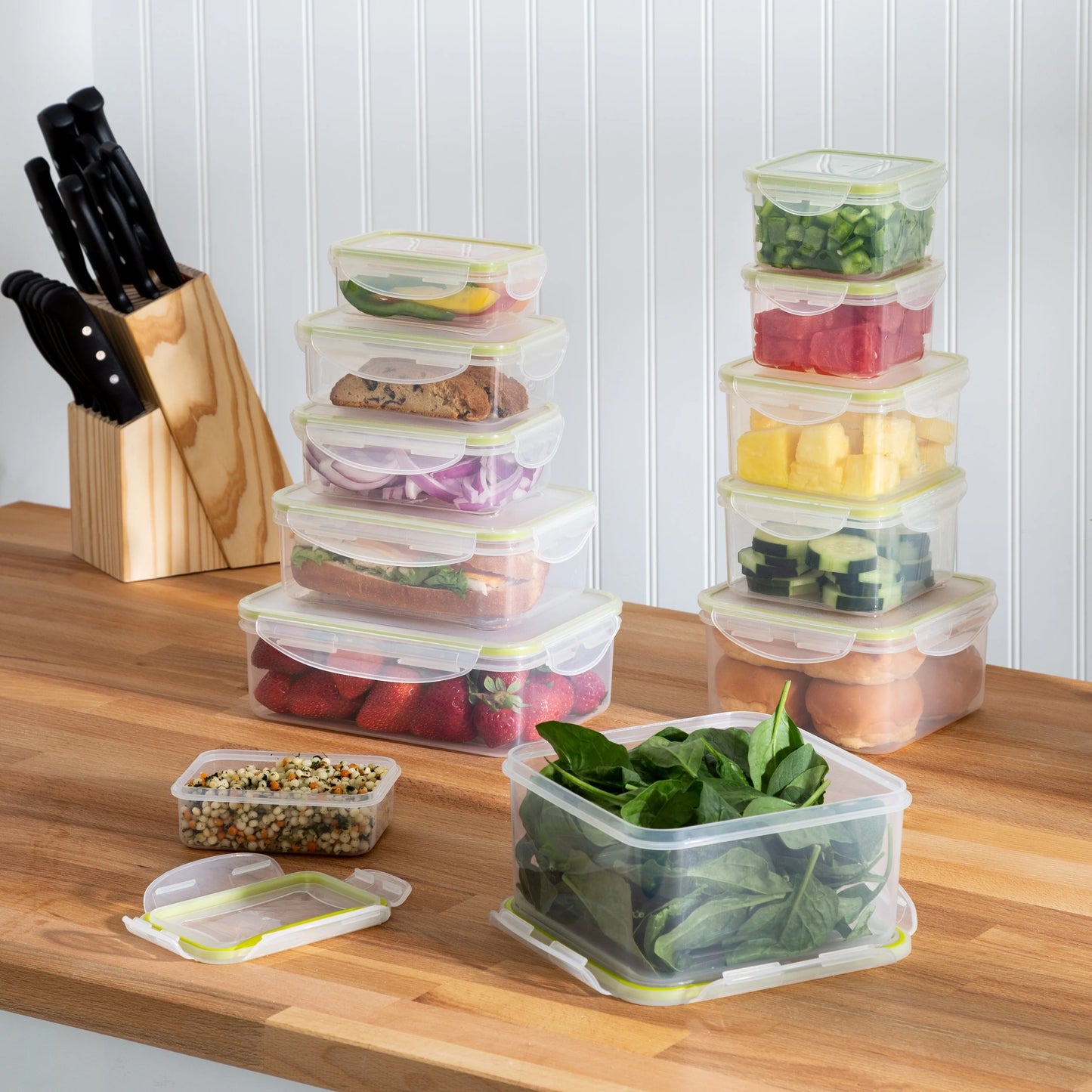 Honey-Can-Do 24-Piece Clear Plastic Snap-Lock Food Storage Set