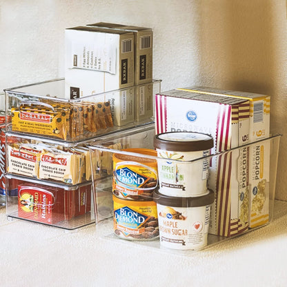 Sorbus Clear Plastic Organizer Storage Bin Containers with Handles for Pantry Food & Kitchen Fridge (8-Pack)