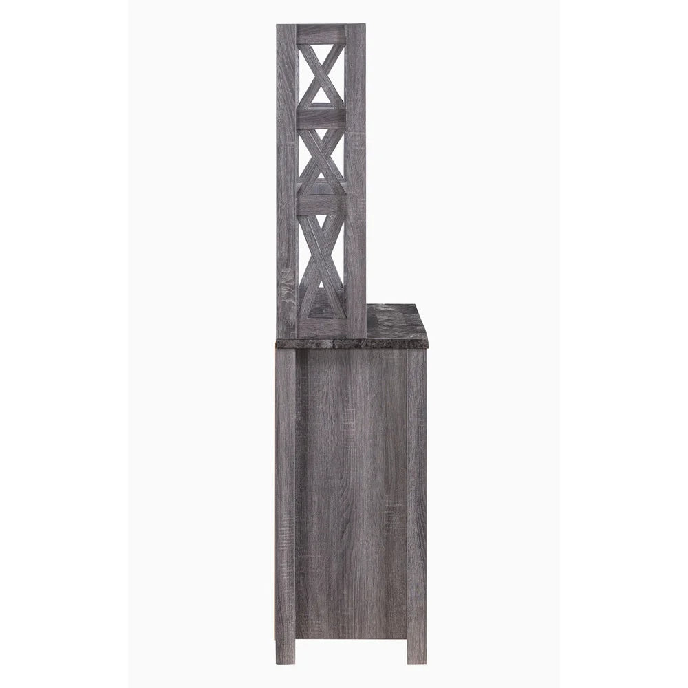 Figg Rustic Wood Multi-shelf Microwave Cabinet by Furniture of America