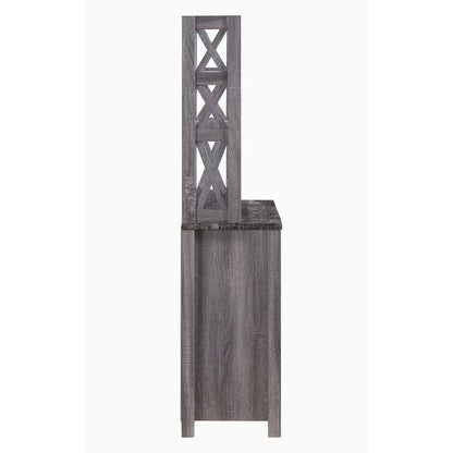 Figg Rustic Wood Multi-shelf Microwave Cabinet by Furniture of America