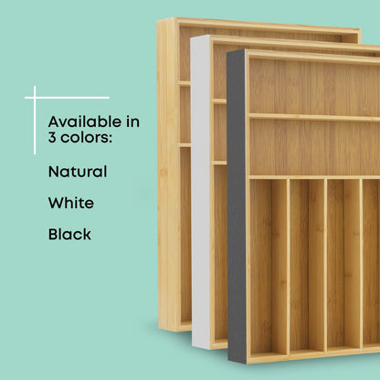JoyJolt 7 Compartment Bamboo Drawer Organizer