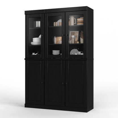 Palace Imports 100% Solid Wood 48.5" China Pantry Cabinet with Solid or Clear Glass Doors and Adjustable Shelves - 48.5" x 71.5"