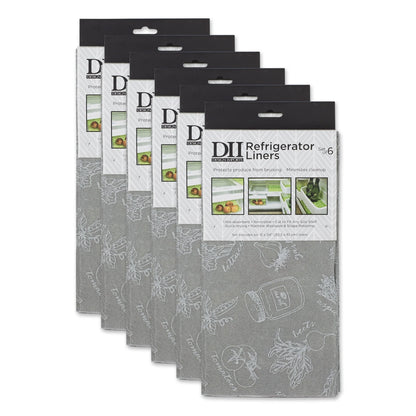 DII Nautical Blue Market Print Fridge Liner (Set of 6)