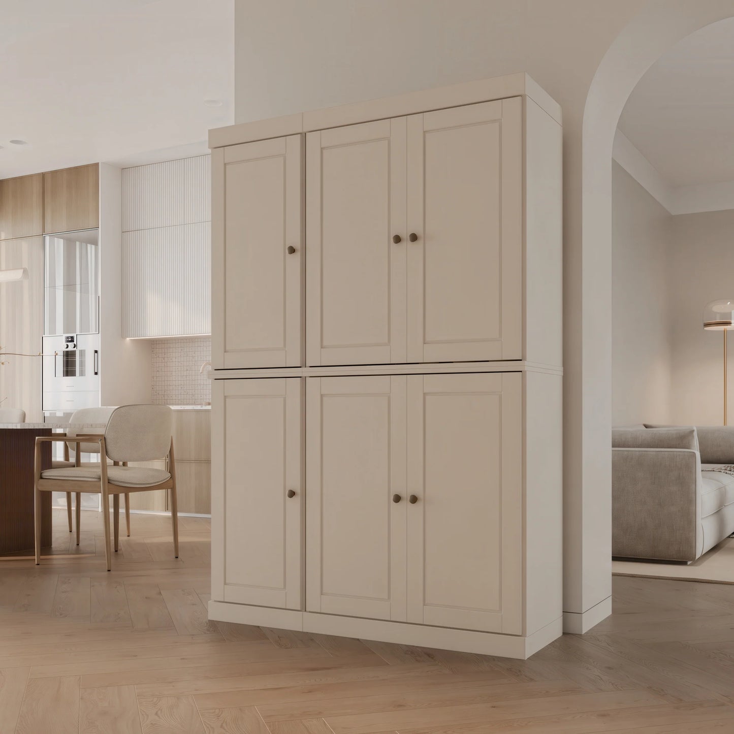 Palace Imports 100% Solid Wood China Pantry with Glass or Solid Wood Doors and 2-Drawers - 48.5" x 71.5"