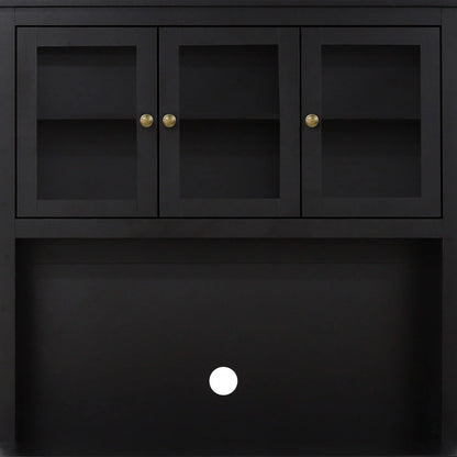 VEIKOUS Pantry Kitchen Cabinet Storage with Microwave Stand and 3 Adjustable Shelves