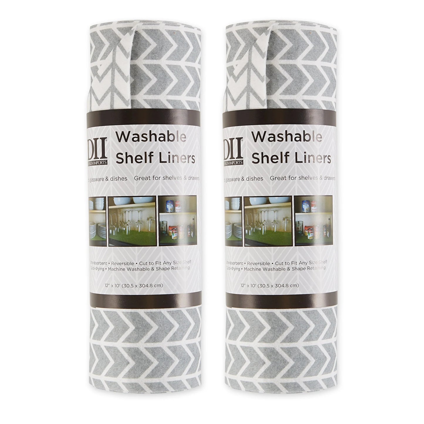 DII Grey Lattice Shelf Liner (Set of 2)