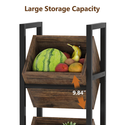 Vertical Standing Basket Storage Tower for Kitchen Bathroom Living Room