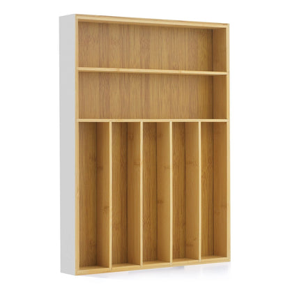 JoyJolt 7 Compartment Bamboo Drawer Organizer