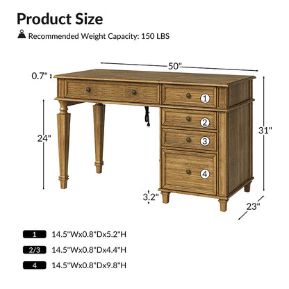 Christian 50" Farmhouse Desk with Lift Top and USB