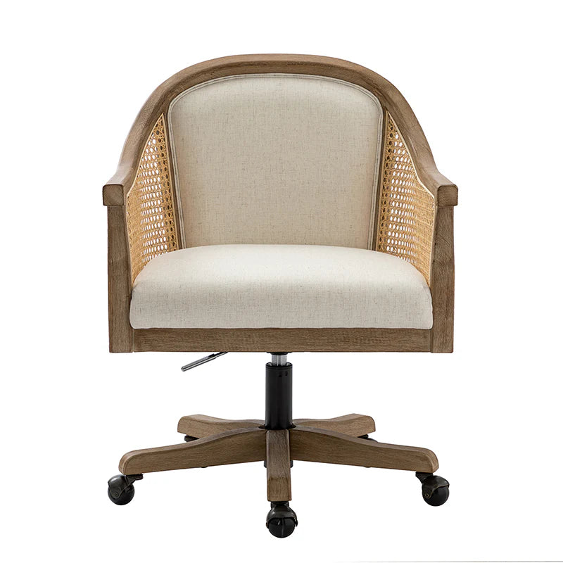 Audrey Task Accent Chair with Rattan Arms