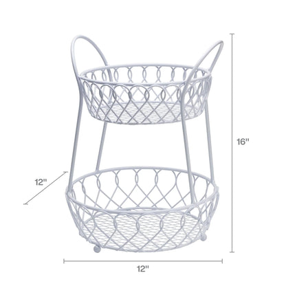 Mikasa Gourmet Basics Loop and Lattice 2 Tier Basket - 16 in x 12 in