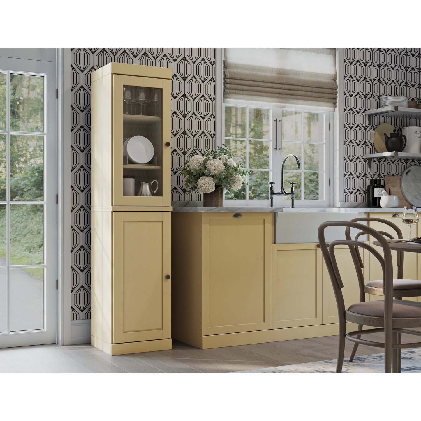 100% Solid Wood 16.5" Kitchen Pantry Cabinet with Doors by Palace Imports