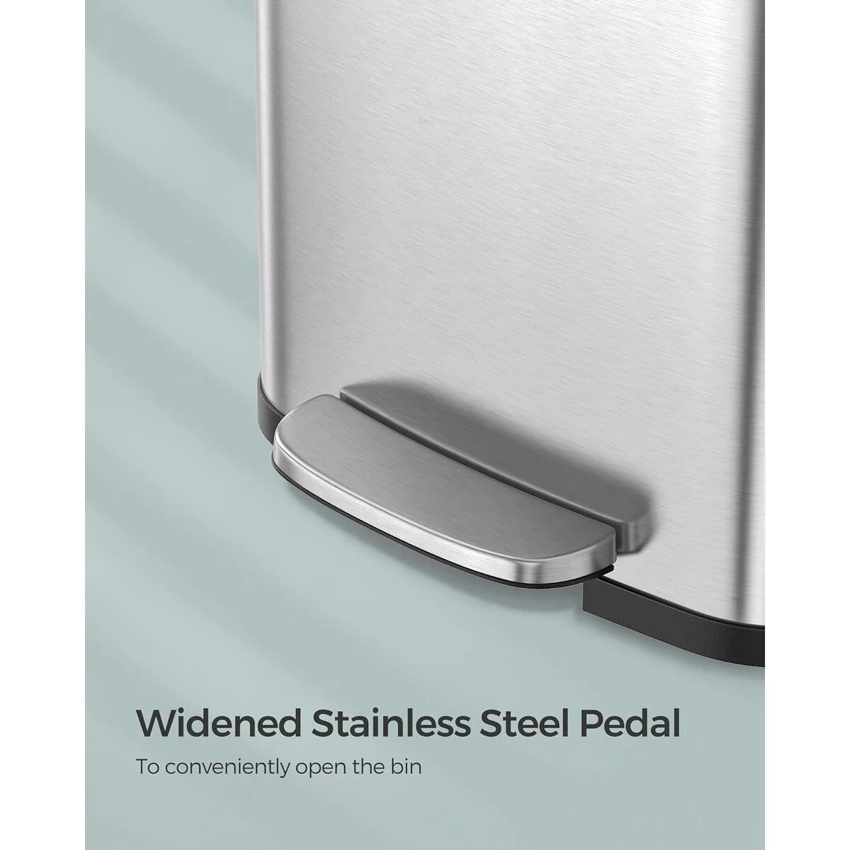 SONGMICS Kitchen Trash Can, 18 Gallon Stainless Steel Garbage Can