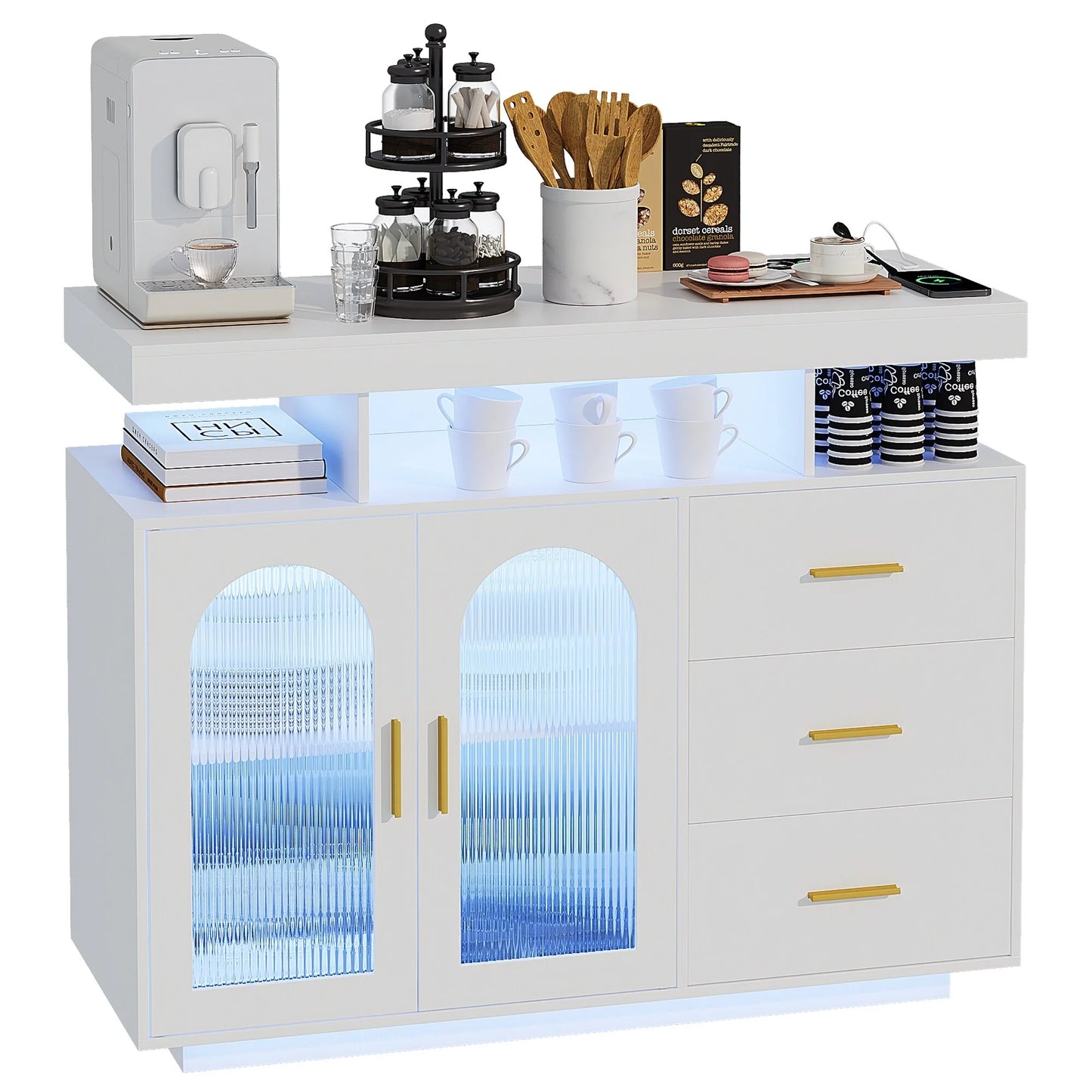 39''Wide Sideboard With LED Light - N/A