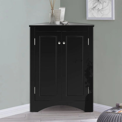 Modern Stylish Triangle Corner Storage Cabinet with Two Adjustable Internal Shelves