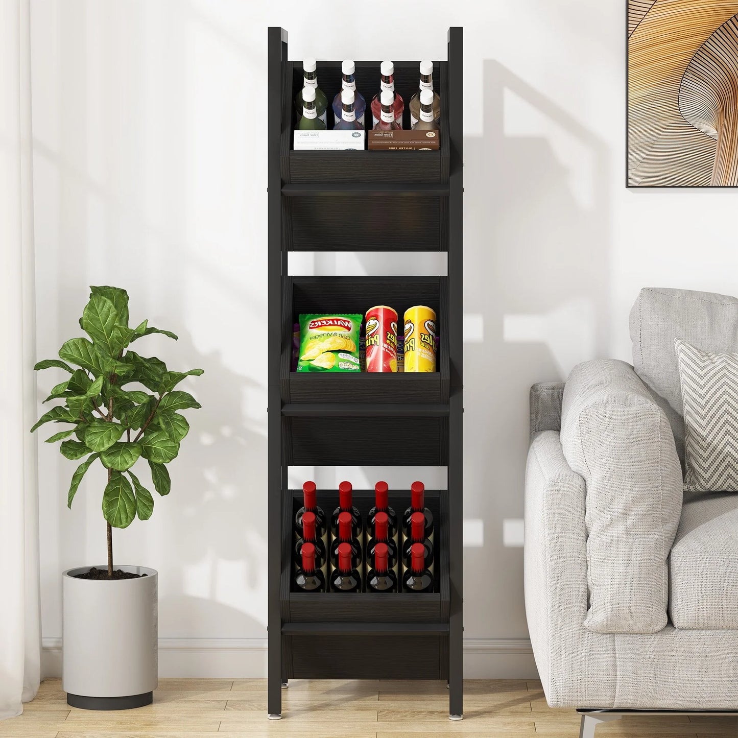 Vertical Standing Basket Storage Tower for Kitchen Bathroom Living Room