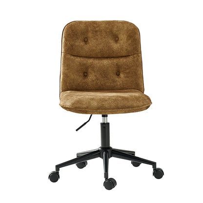 Leonhard Upholstered Swivel Task Chair: Plush Velvet Feel with Linen-Inspired Fabric, Adjustable Height, and Wheels