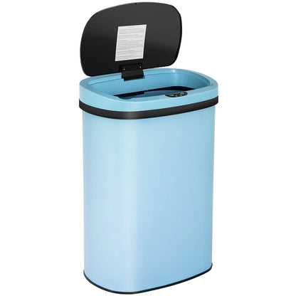 Motion Sensor 13 Gallon 50 Liter Stainless Steel Odorless Slim Trash Can by Furniture of America