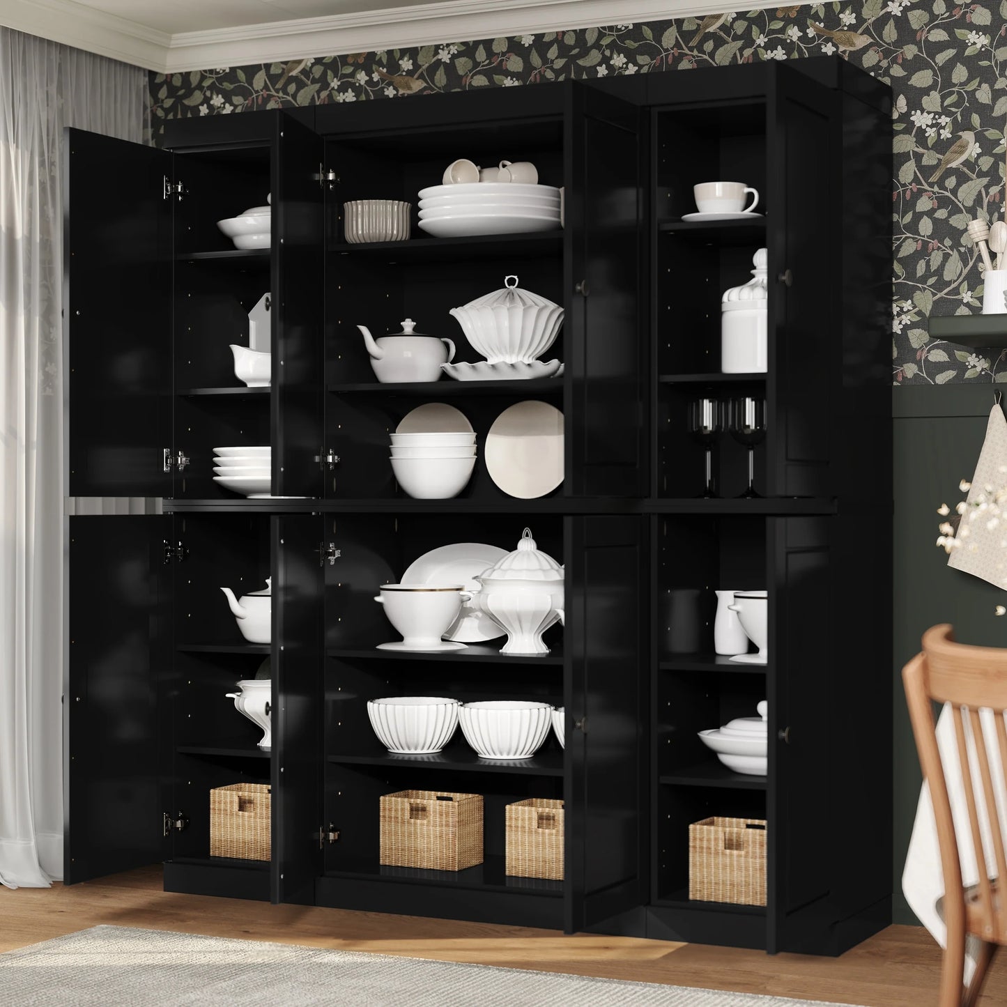 100% Solid Wood 65" Kitchen China Pantry Buffet by Palace Imports - 65" x 71.5"