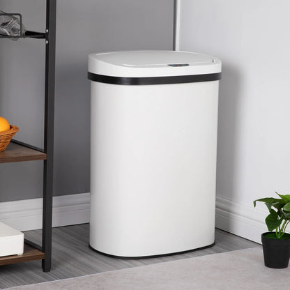 Motion Sensor 13 Gallon 50 Liter Stainless Steel Odorless Slim Trash Can by Furniture of America