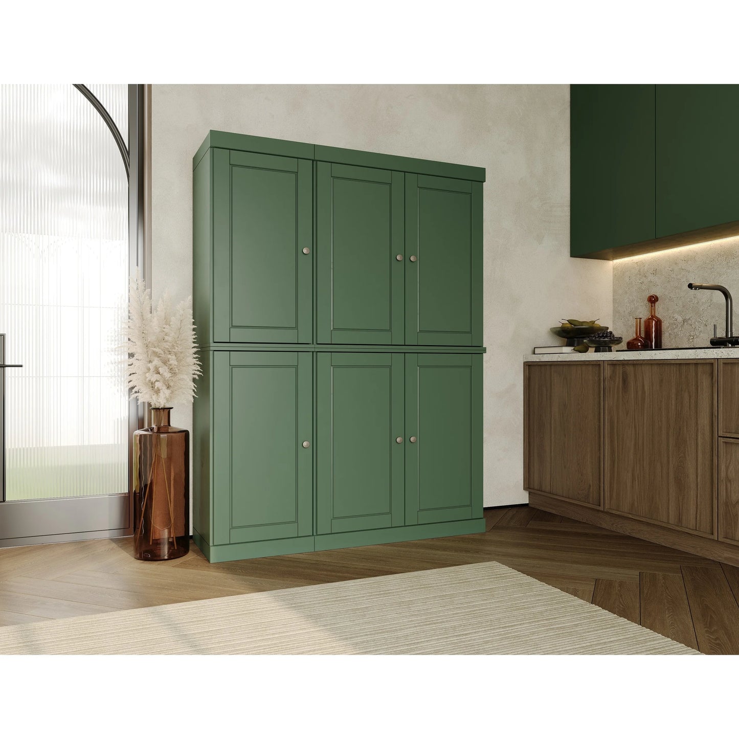 Palace Imports 100% Solid Wood 48.5" China Pantry Cabinet with Solid or Clear Glass Doors and Adjustable Shelves - 48.5" x 71.5"