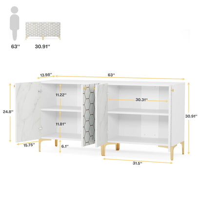 31.5'' Modern Accent Storage Cabinet for Living Room Kitchen (Set of 2 )