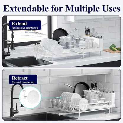 26.7'' Kitsure Large Dish Drying Rack - Extendable Dish Rack