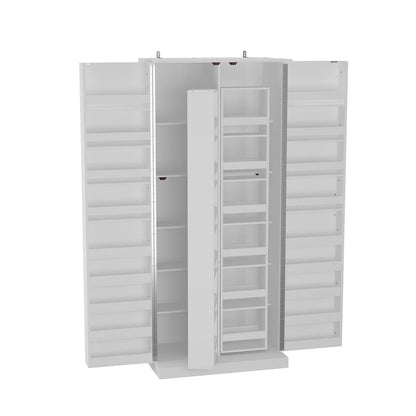 White Storage Cabinet: Kitchen Pantry, Buffet, Large 72.2"H Bookshelf