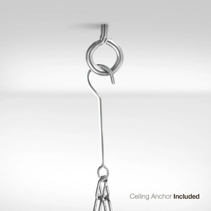 Ceiling mounted Pot Rack with Hooks - Chrome