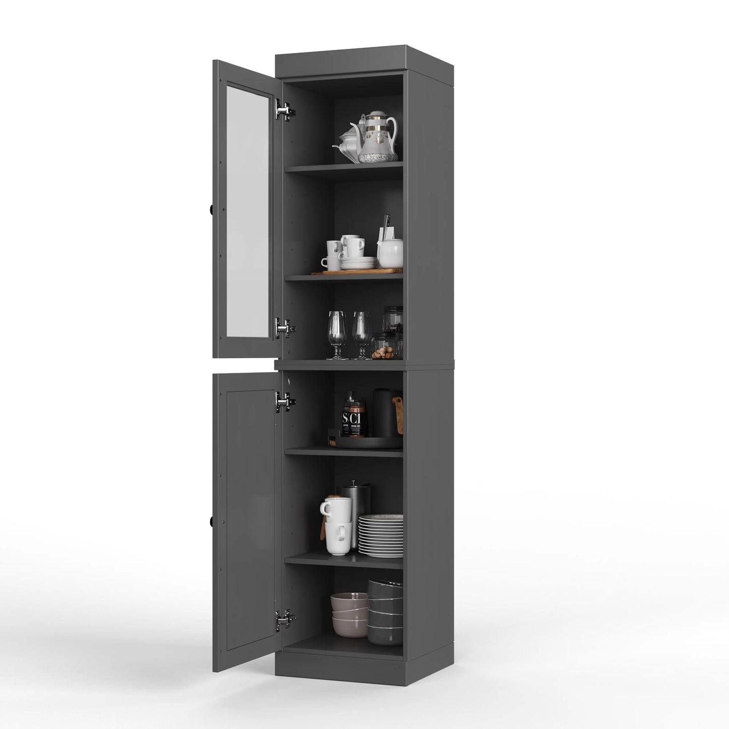100% Solid Wood 16.5" Kitchen Pantry Cabinet with Doors by Palace Imports