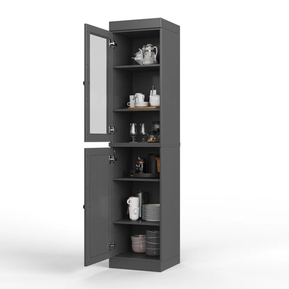 100% Solid Wood 16.5" Kitchen Pantry Cabinet with Doors by Palace Imports