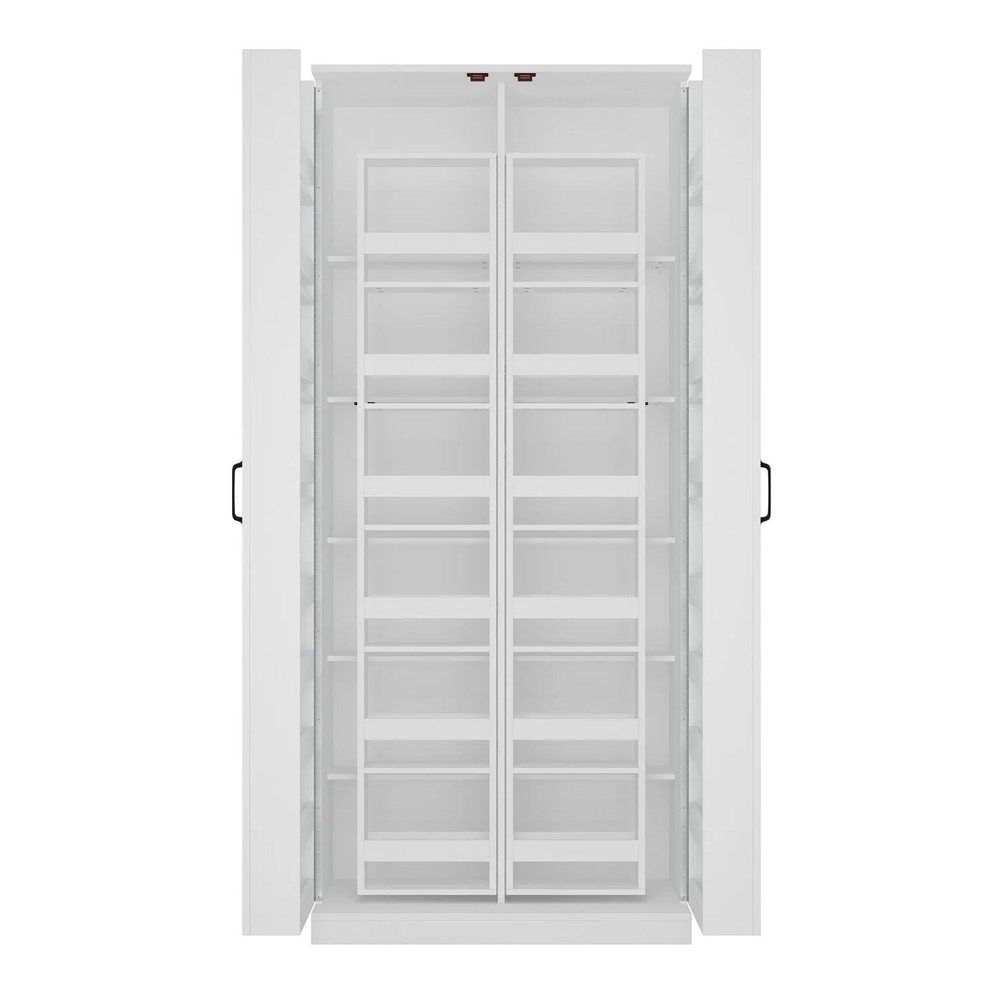 White Storage Cabinet: Kitchen Pantry, Buffet, Large 72.2"H Bookshelf
