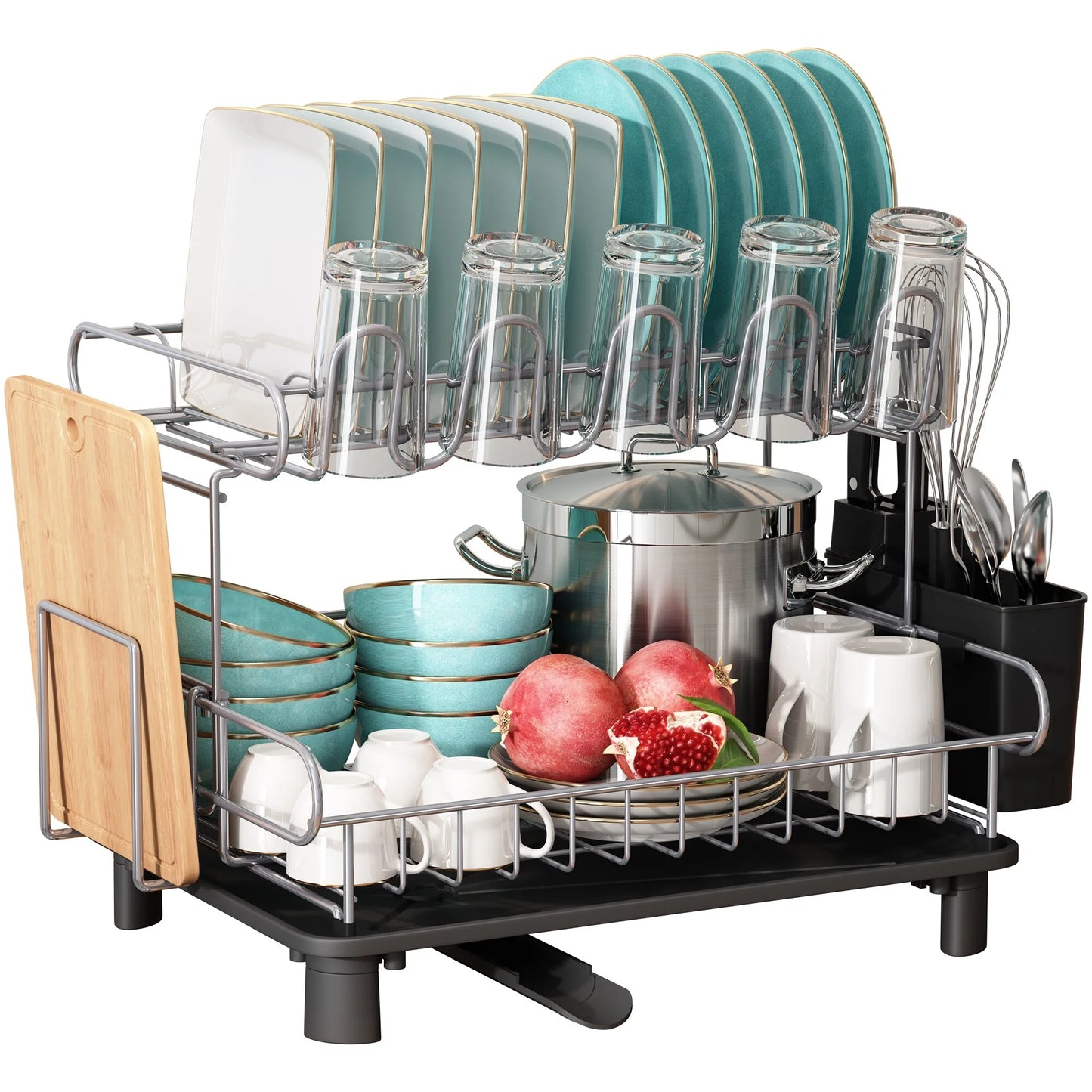 JASIWAY 2 Tier Kitchen Stainless Steel Dish Rack