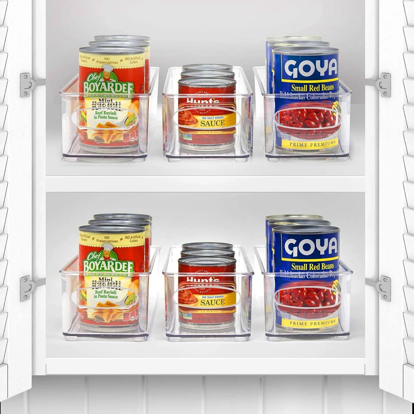 Plastic Storage Bins Stackable Clear Pantry Organizer Box Containers
