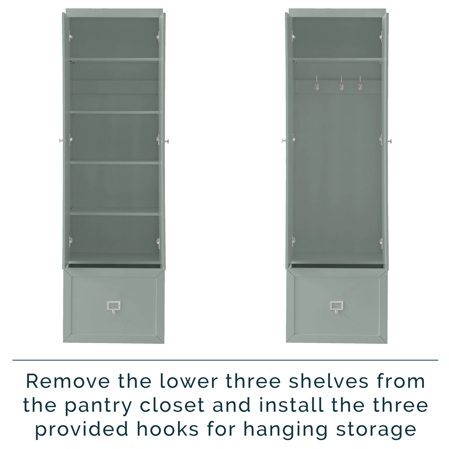 Crosley Harper Convertible Pantry Closet - 12.5" x 22" x 74"