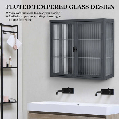 Retro Style Glass Door Wall Cabinet