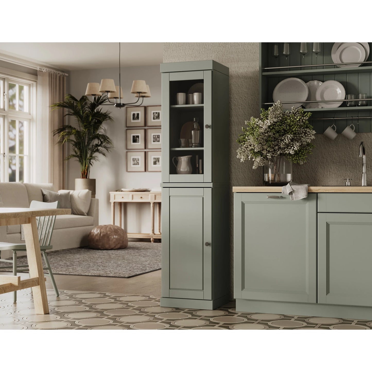100% Solid Wood 16.5" Kitchen Pantry Cabinet with Doors by Palace Imports