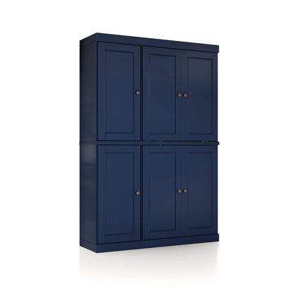 Palace Imports 100% Solid Wood China Pantry with Glass or Solid Wood Doors and 2-Drawers - 48.5" x 71.5"