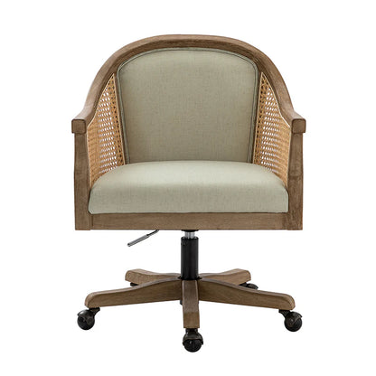 Audrey Task Accent Chair with Rattan Arms