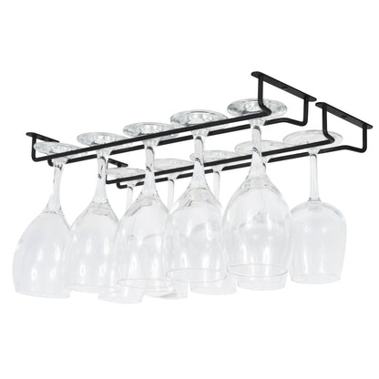 Wallniture Brix Stemware Wine Glass Rack Under Cabinet Storage Metal Glass Hanger (Set of 2)