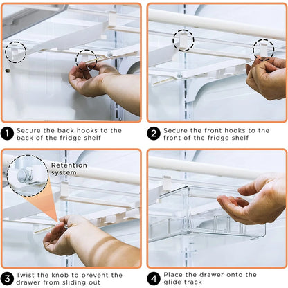 Sorbus Pull Out Fridge Drawer - Attachable Deli Drawer - Adjustable Refrigerator Storage Bin - Clear Design