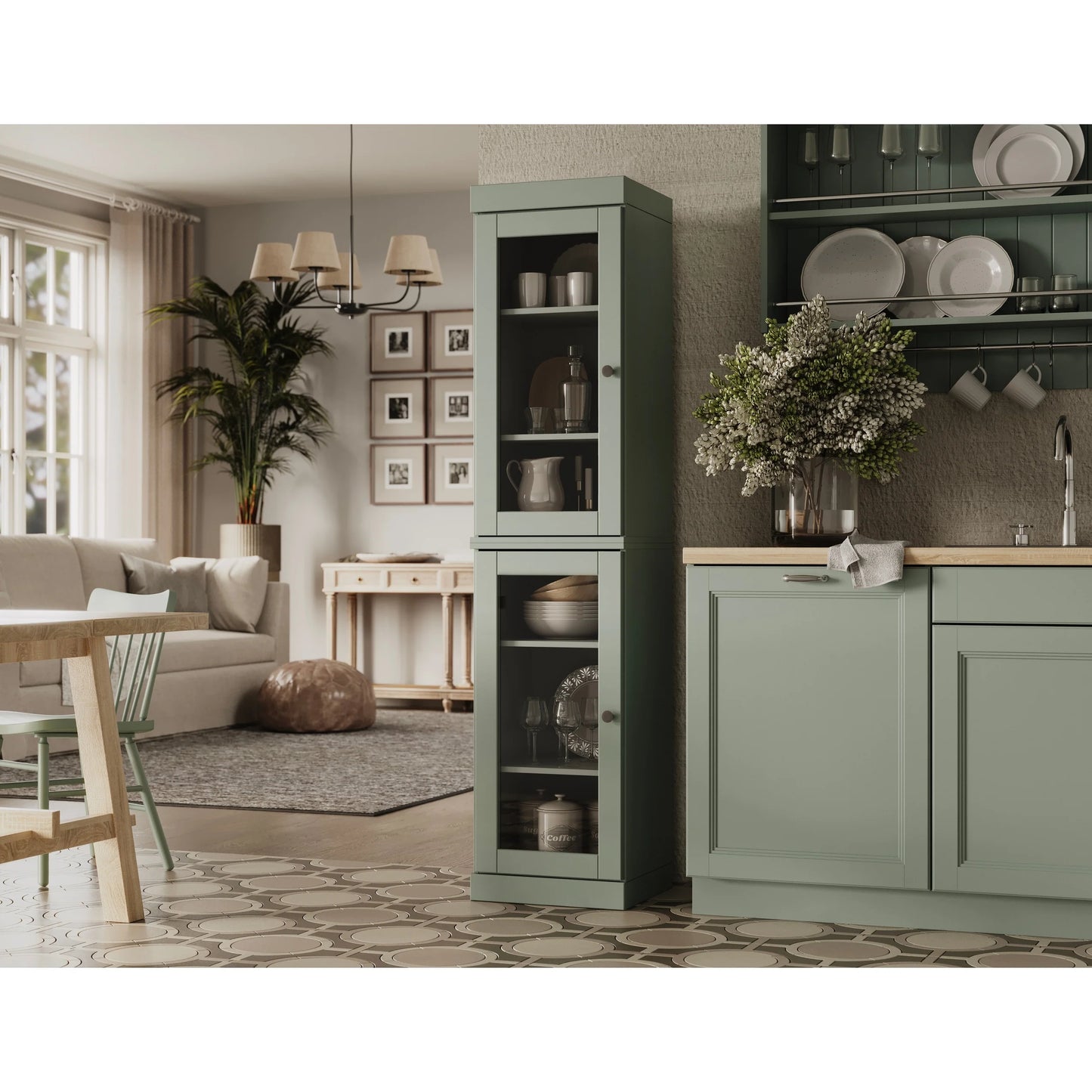 100% Solid Wood 16.5" Kitchen Pantry Cabinet with Doors by Palace Imports